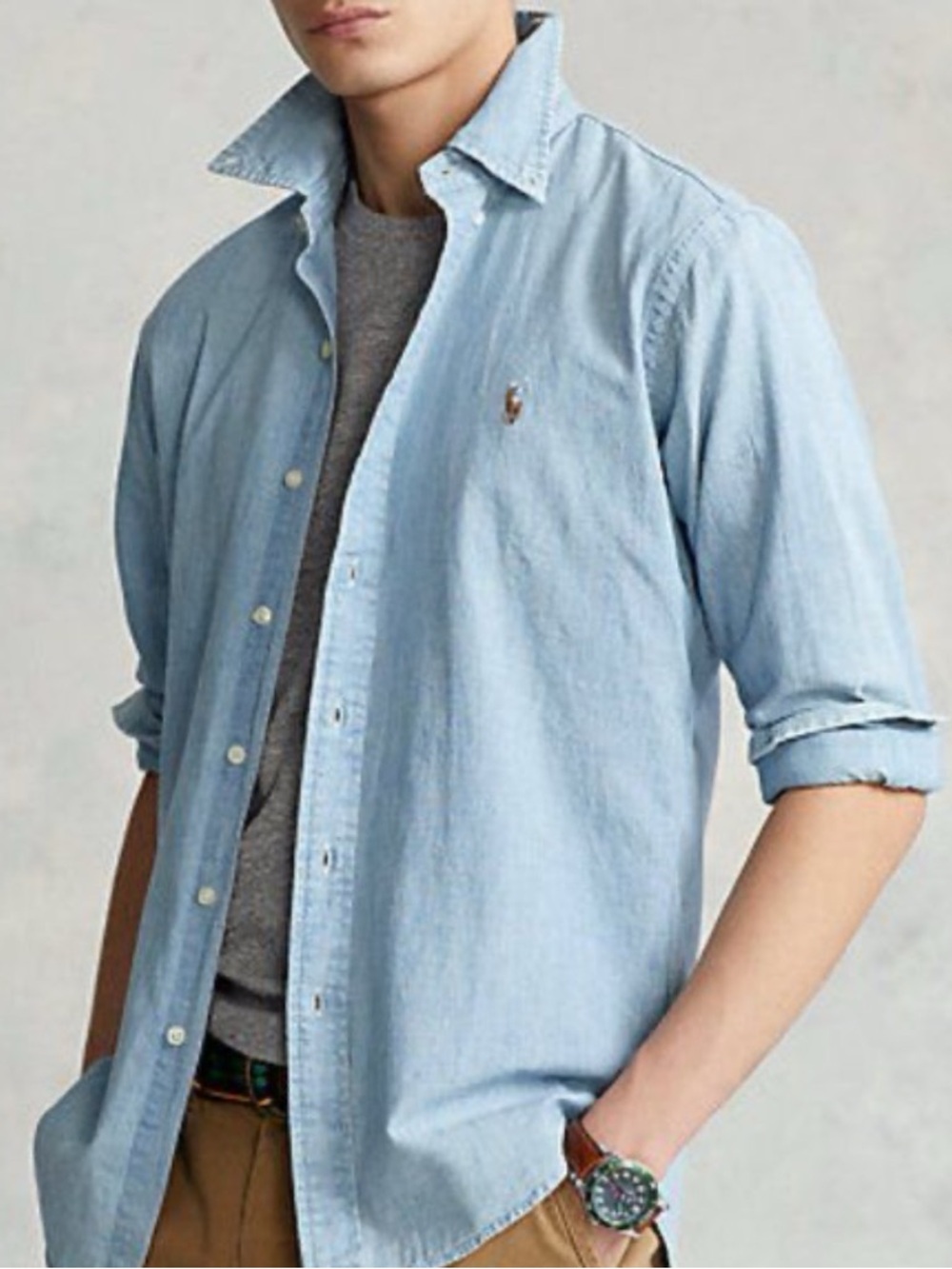 Polo by Ralph Lauren Light Blue Oxford Button-Down Shirt - Slim Fit